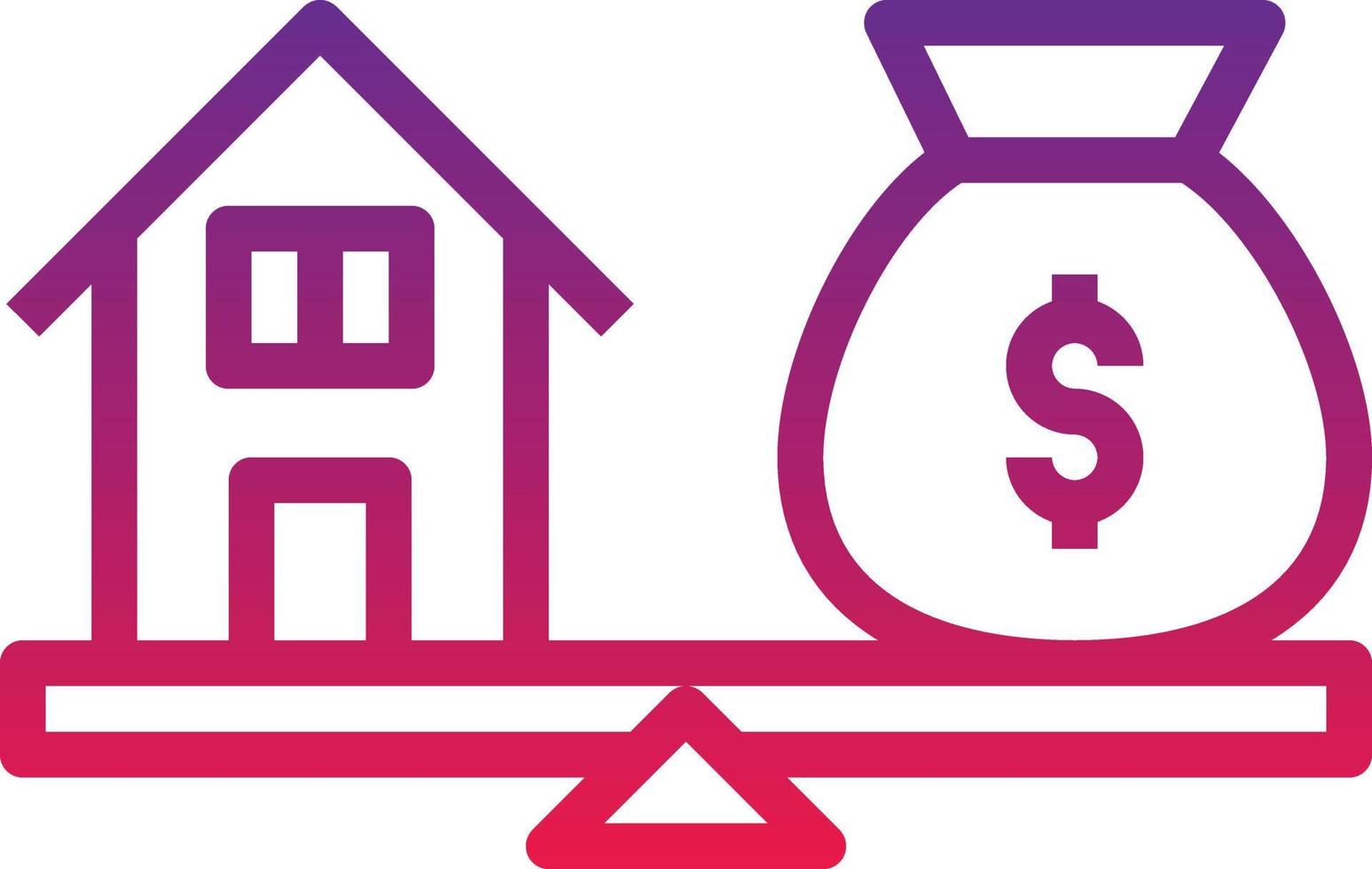 house market value compare investment - gradient icon vector