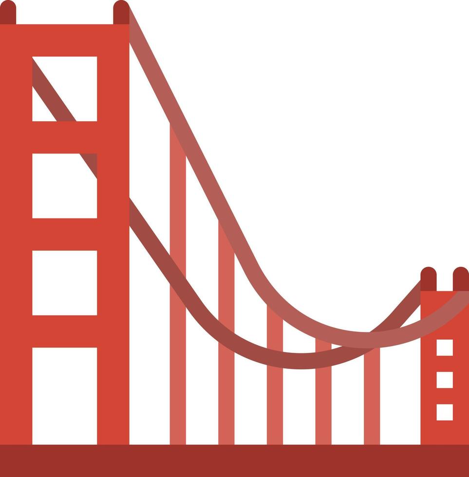 golden gate bridge san francisco california landmark - flat icon vector