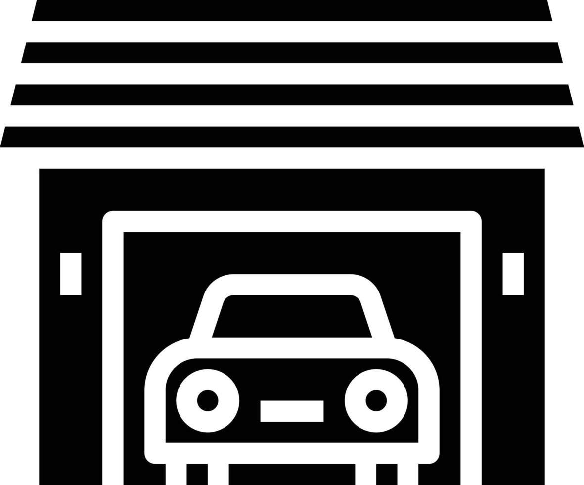 garage car park house building - solid icon vector