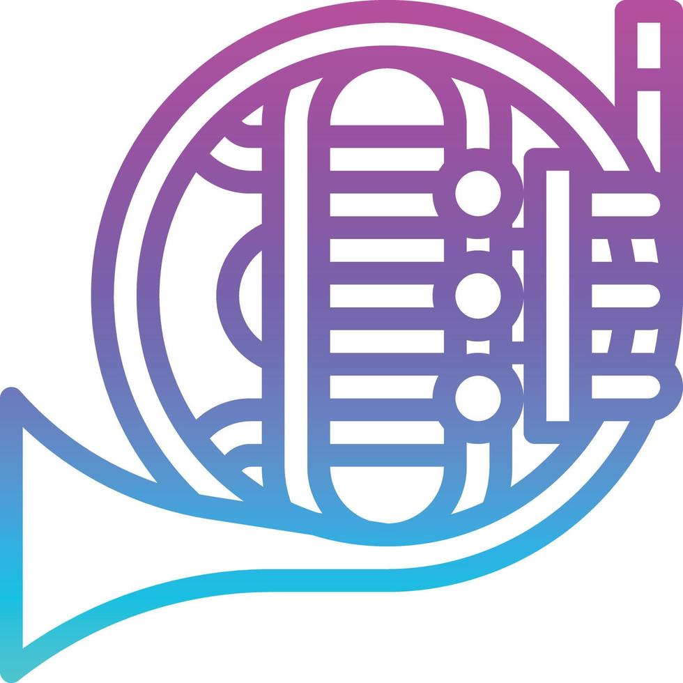 french horn music musical instrument - gradient icon vector