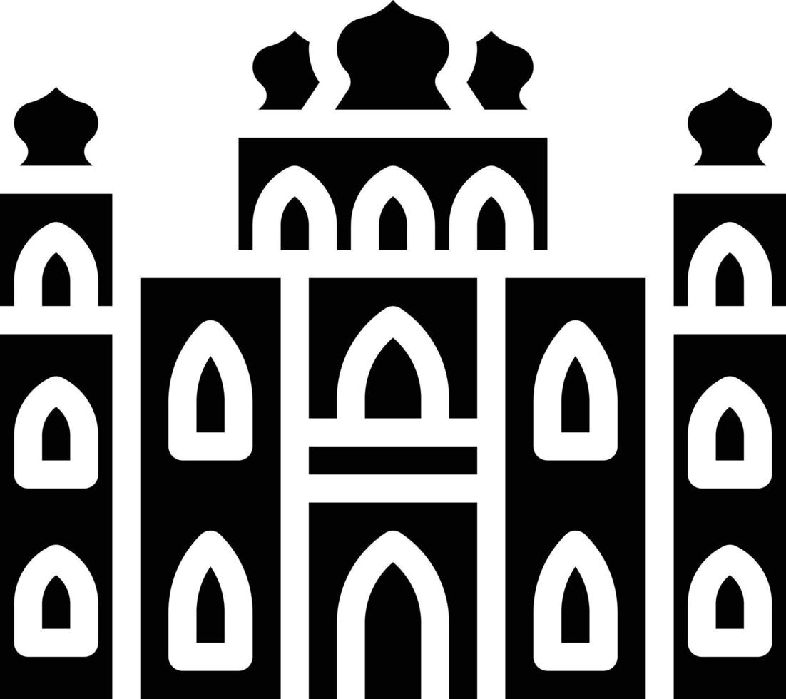 palace king estate castle building - solid icon vector