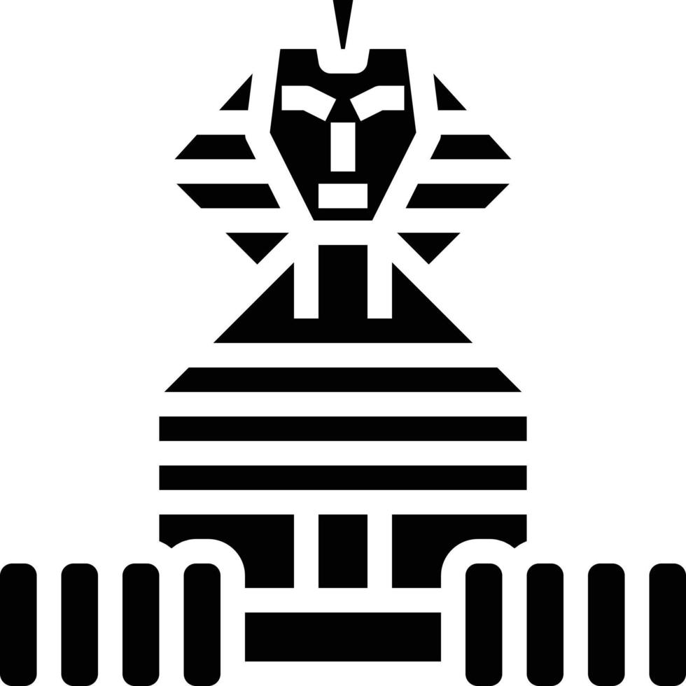 gran esfinge egipto hito esfinge antigua - icono sólido vector