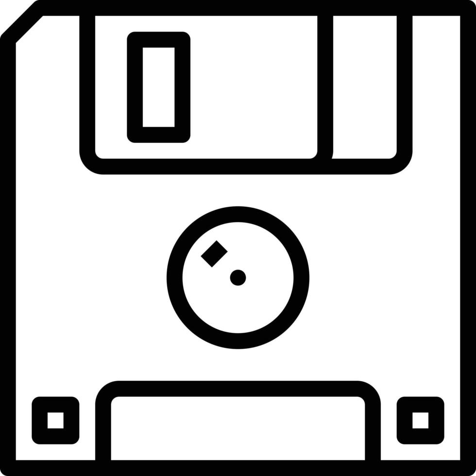 Accesorio de computadora de almacenamiento de unidad de disquete - icono de contorno vector