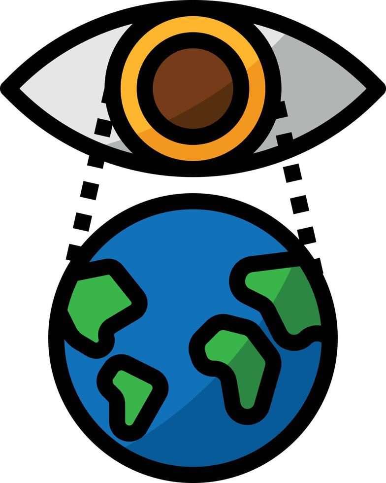 vision eye world creative - filled outline icon vector