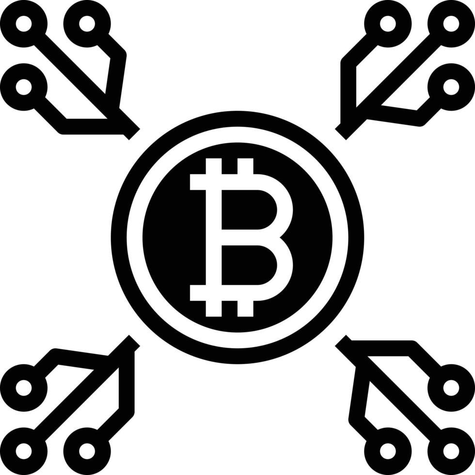 cryptocurrency investment digital bitcoin pocket - solid icon vector