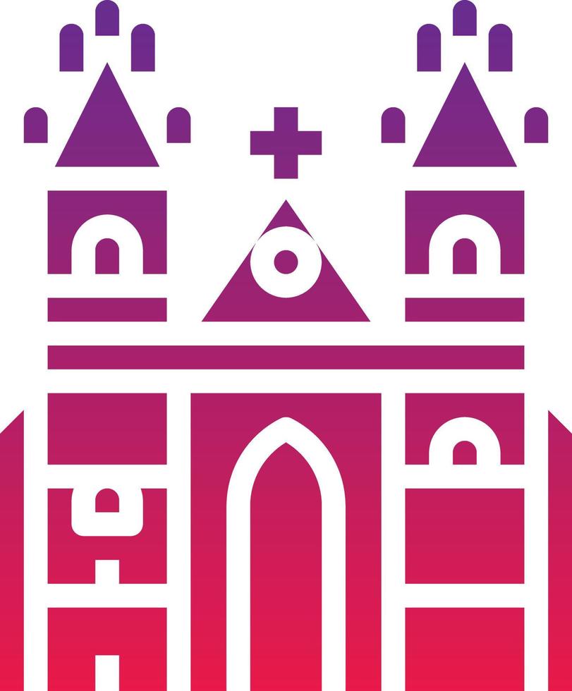 prague europe landmark church building - solid gradient icon vector