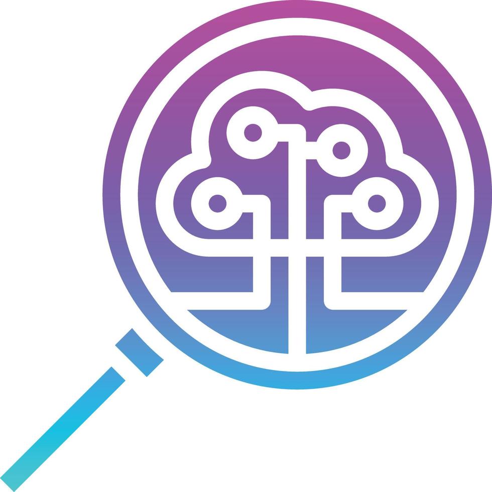 search algorithm ai artificial intelligence - solid gradient icon vector