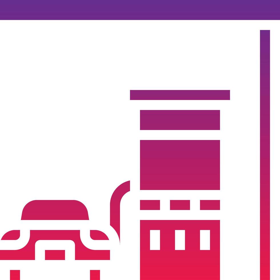 gas station gas fuel car building - solid gradient icon vector