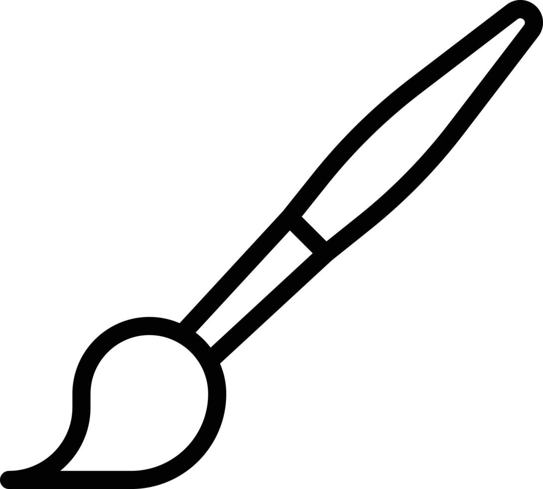 paint brush tool stationery - outline icon vector
