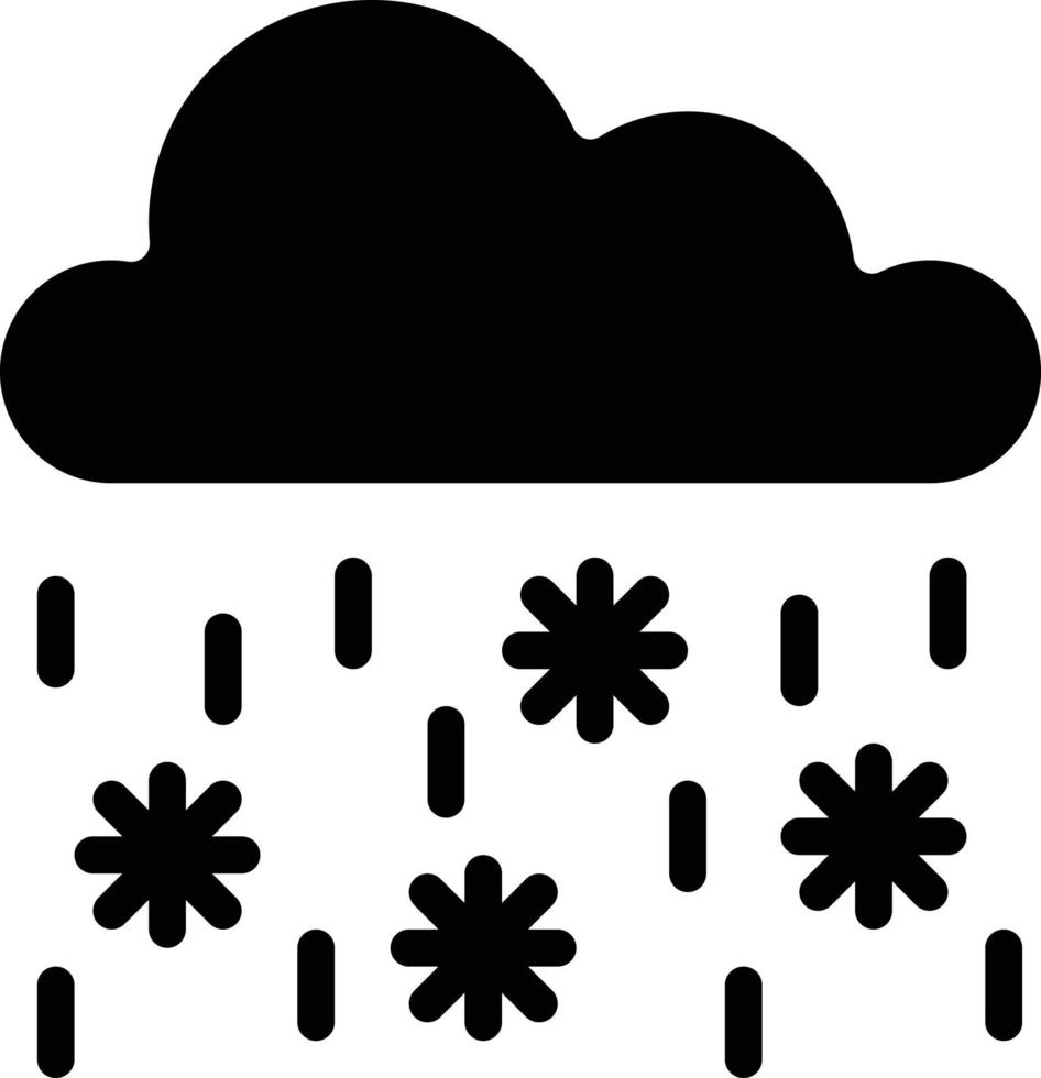 nieve lluvia lloviendo nevando cayendo - icono sólido vector