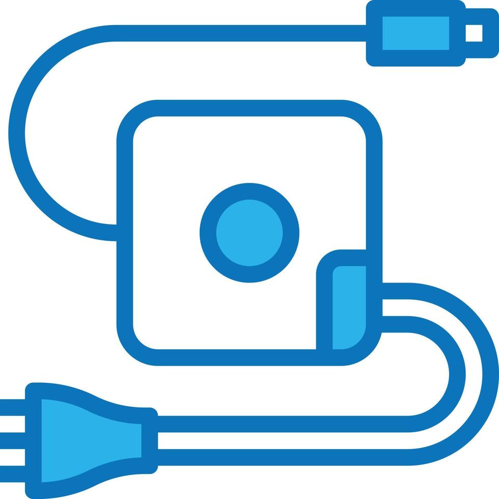 power adapter source computer accessory - blue icon vector