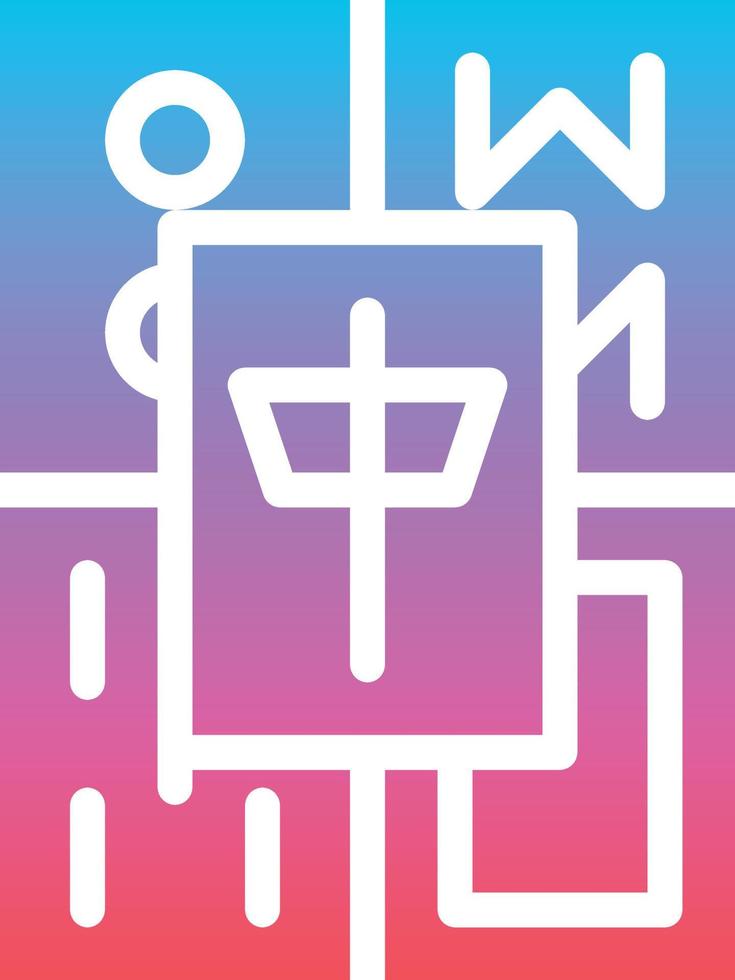 mahjong chinese game board - gradient solid icon vector