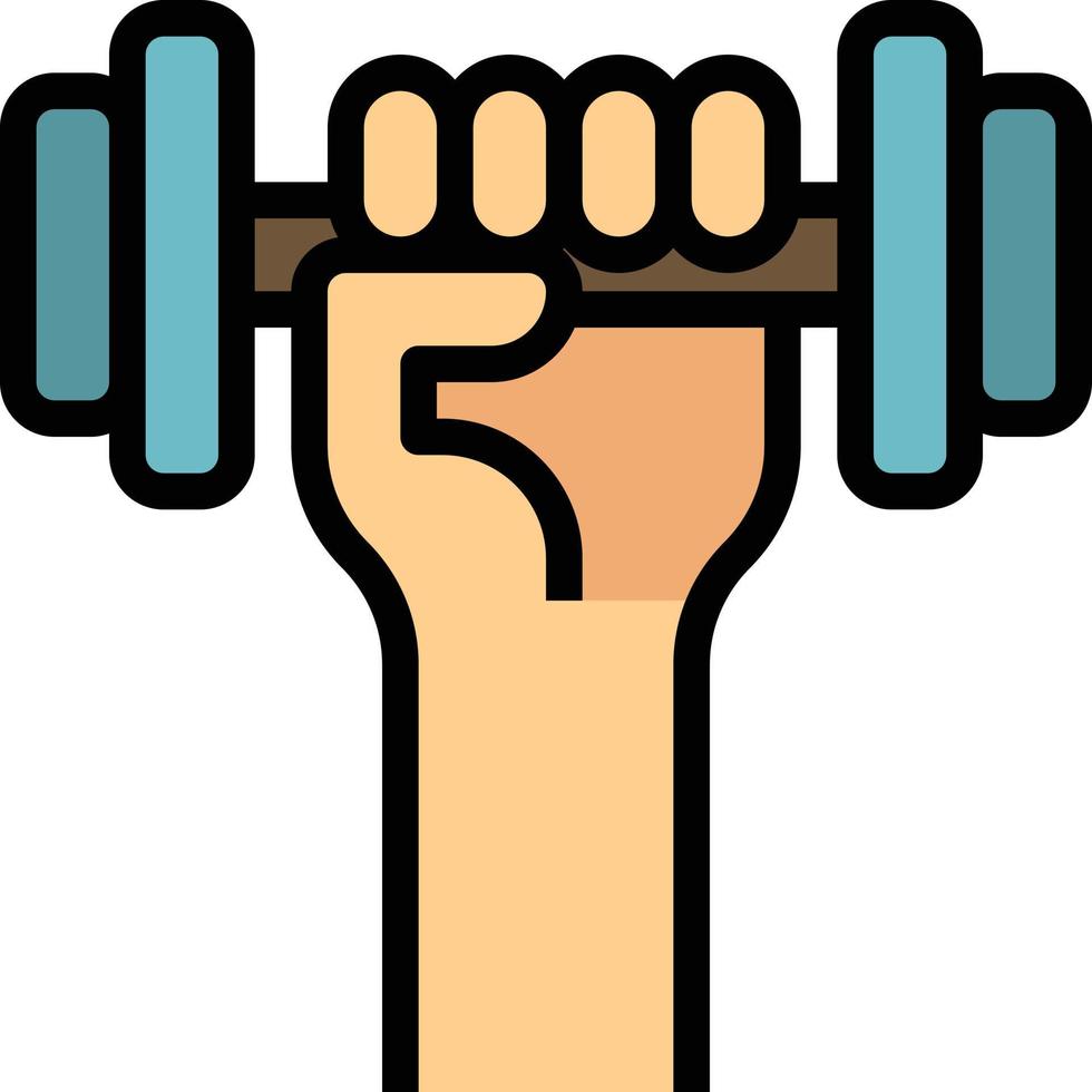 dumbbell hand diet nutrition fitness - filled outline icon vector