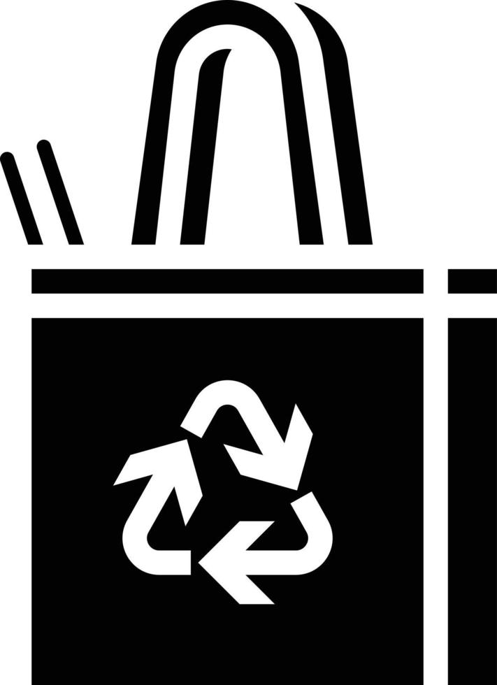 bag reusable recycle shopping ecology - solid icon vector