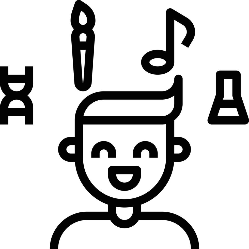 iq creative avatar learning - outline icon vector