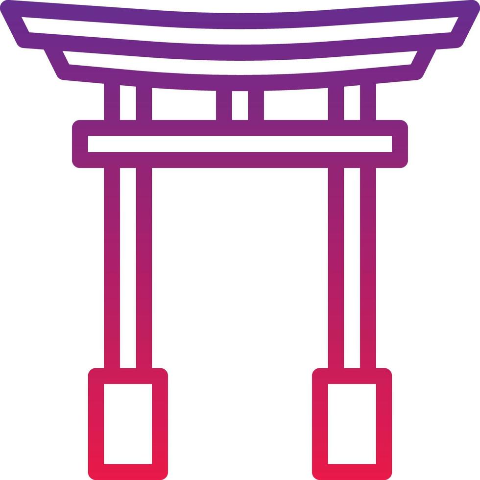 torii gate temple japan japaneses - gradient icon vector