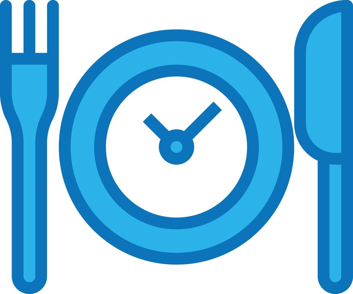 waiting cutlery time clock delivery - blue icon vector