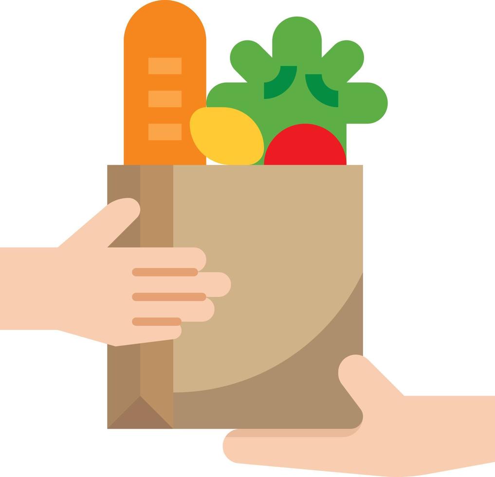 bag ingredient shopping food delivery - flat icon vector