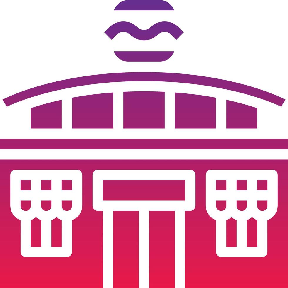 restaurant fast food hamburger eat building - solid gradient icon vector