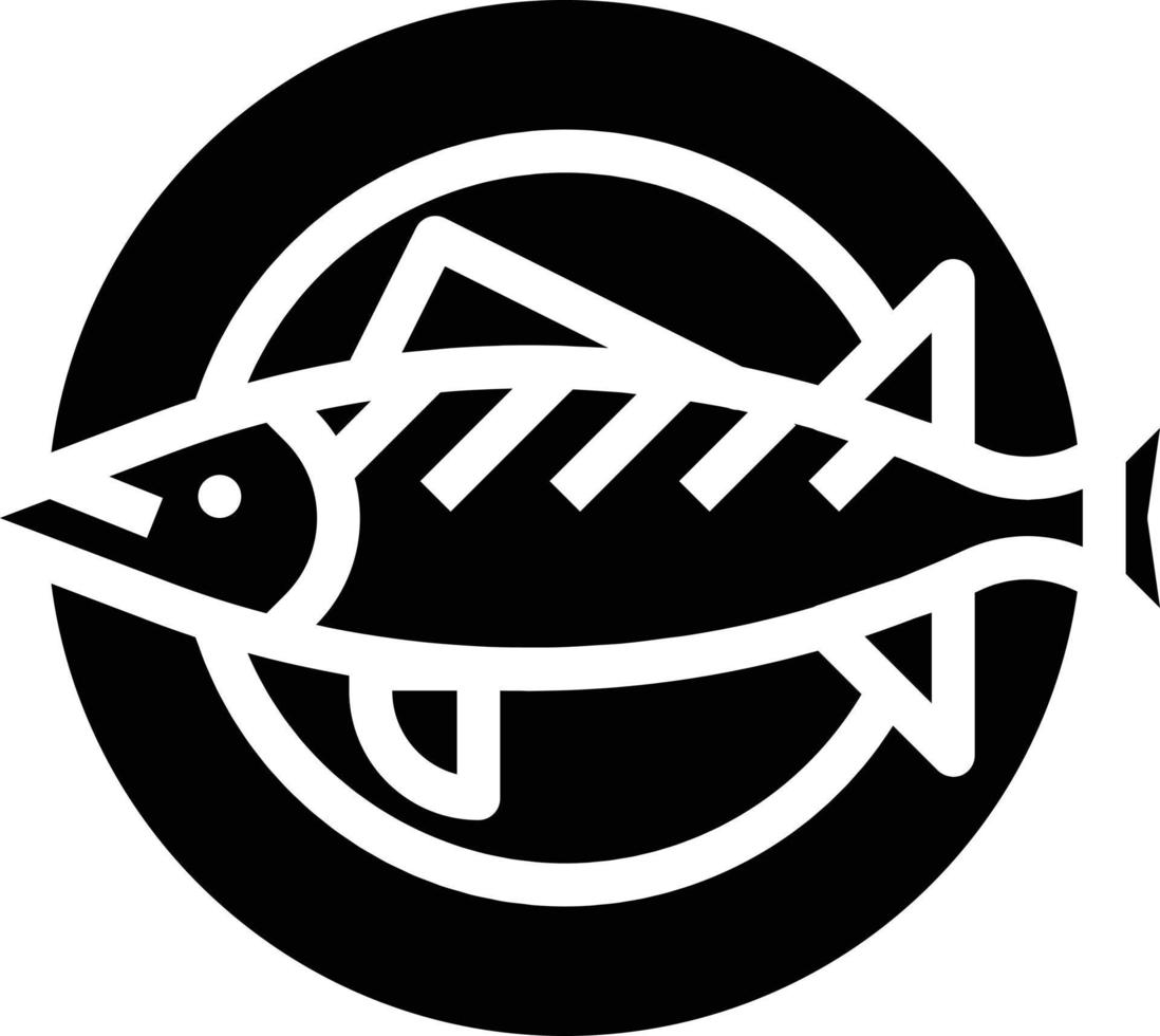 fish diet nutrition meal dish - solid icon vector
