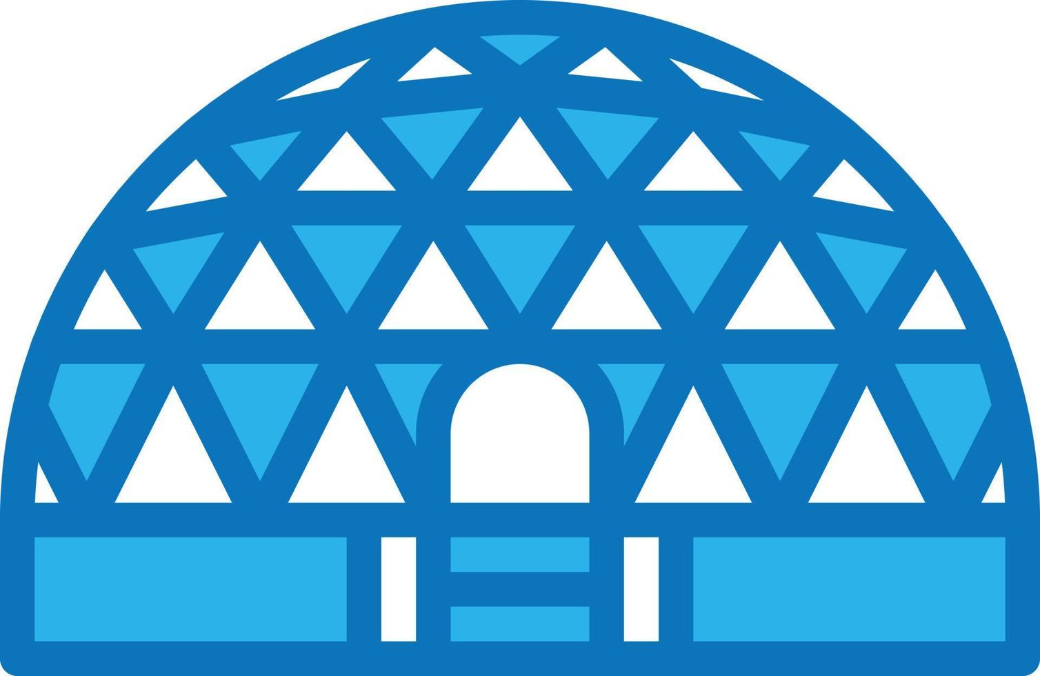 dome sphere space ball building - blue icon vector