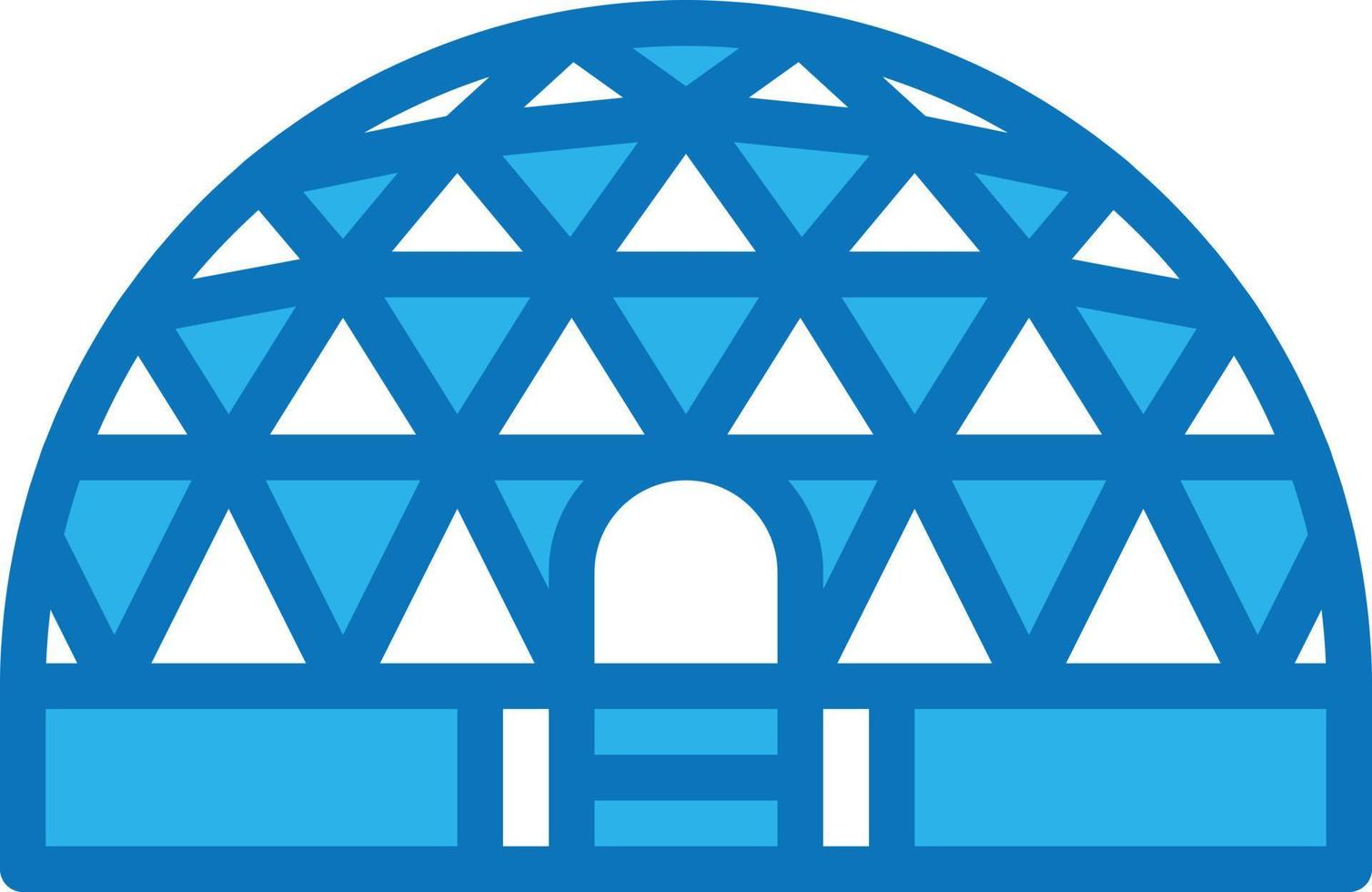 domo esfera espacio bola edificio - icono azul vector