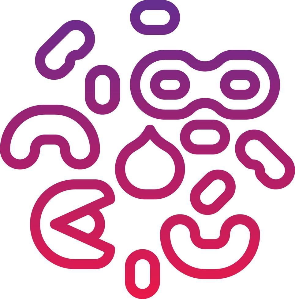 nut bean diet nutrition almond - gradient icon vector