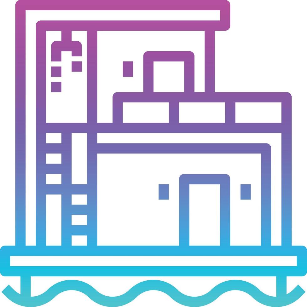 house floating water luxury building - gradient icon vector