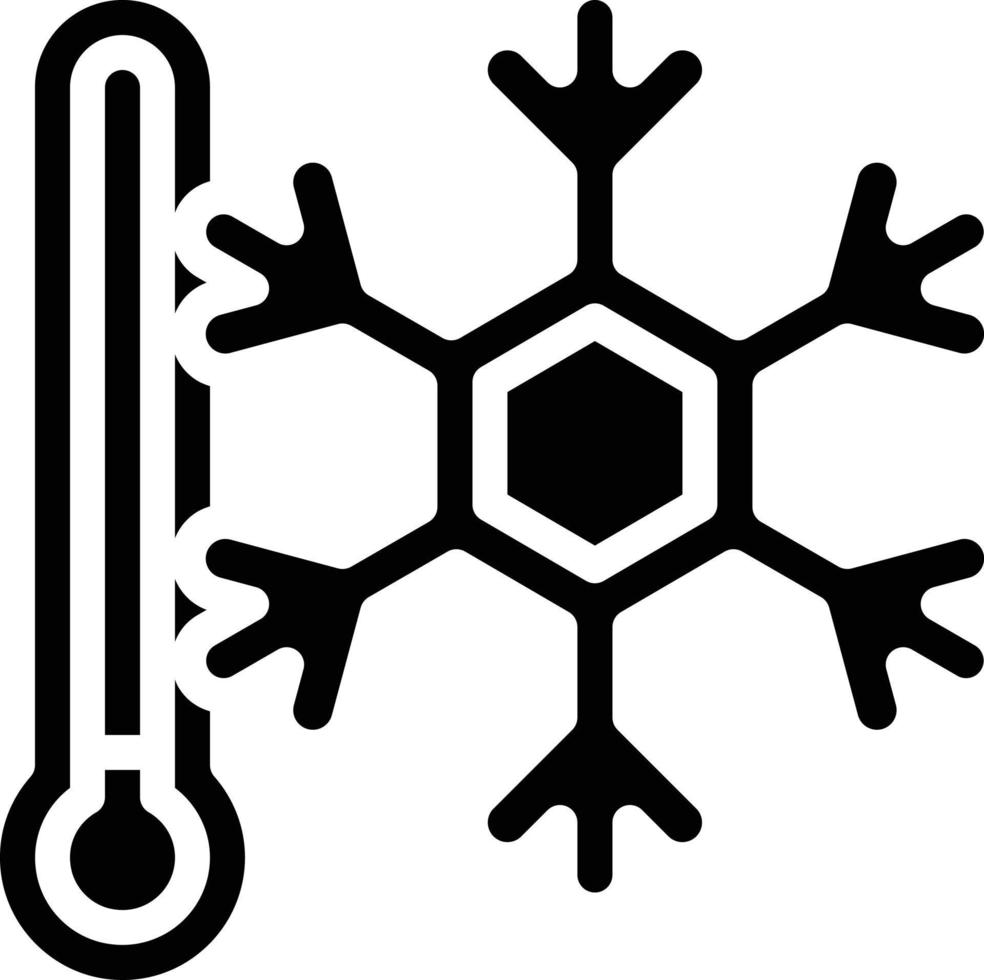 cold temperature freeze chill - solid icon vector