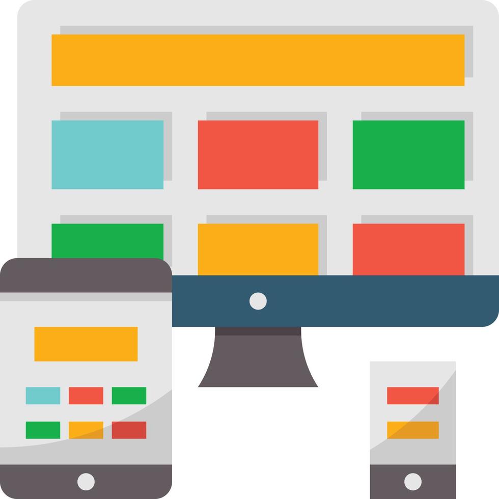 responsive design multiple platform seo - flat icon vector