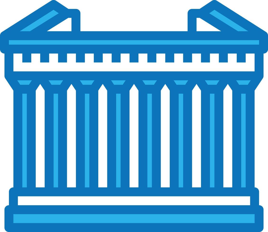 athens greece landmark parthenon building - blue icon vector