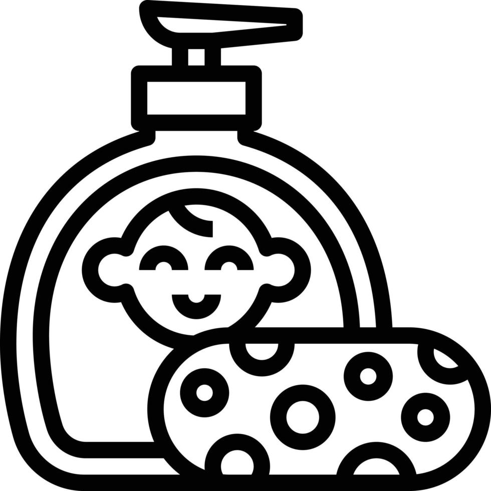 soap sponge bath baby accessories - outline icon vector