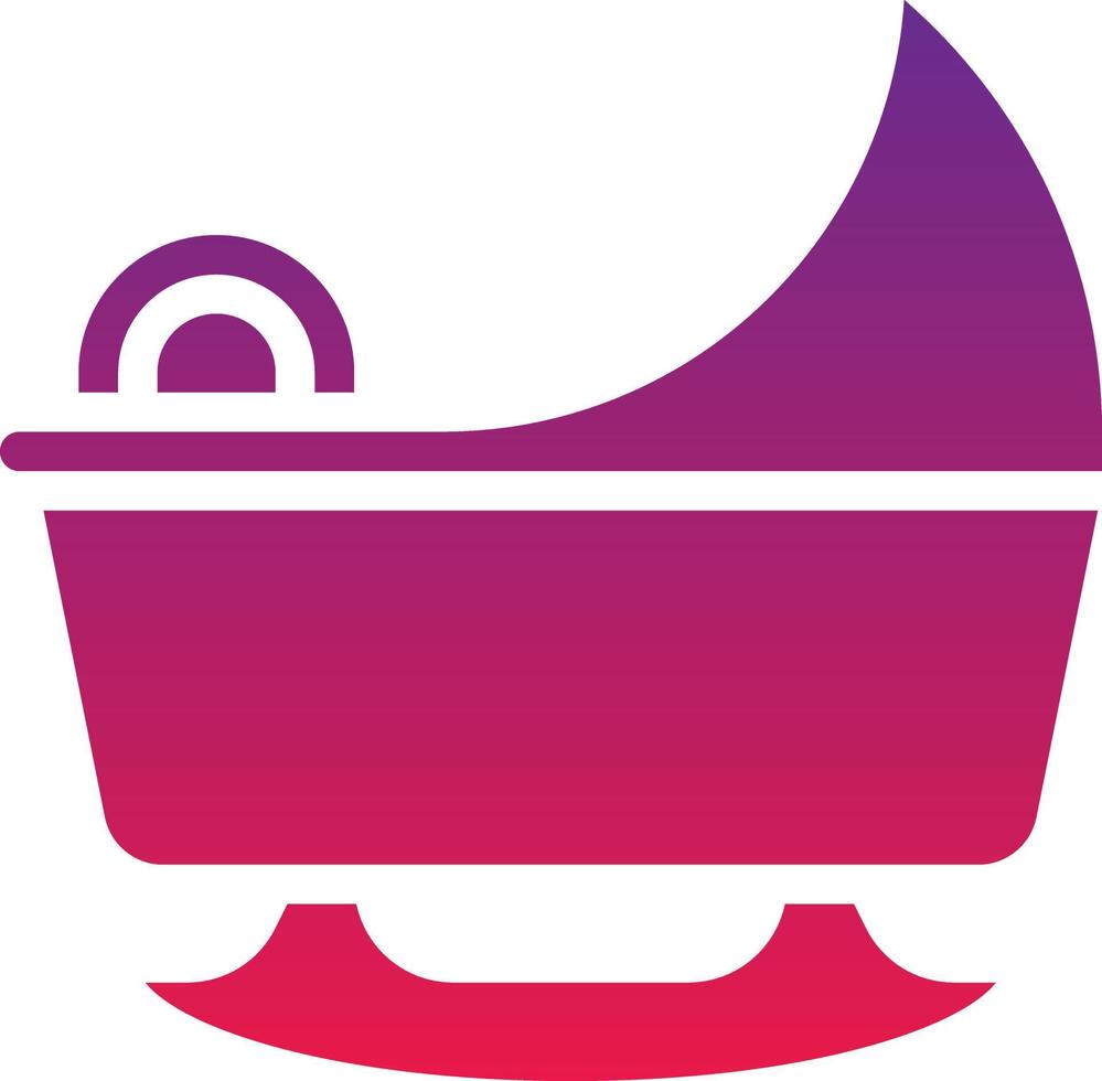 cradle bassinet sleep baby accessories - solid gradient icon vector