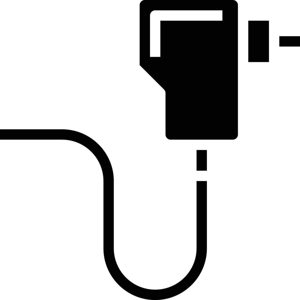 accesorio de computadora de carga de energía del adaptador - icono sólido vector