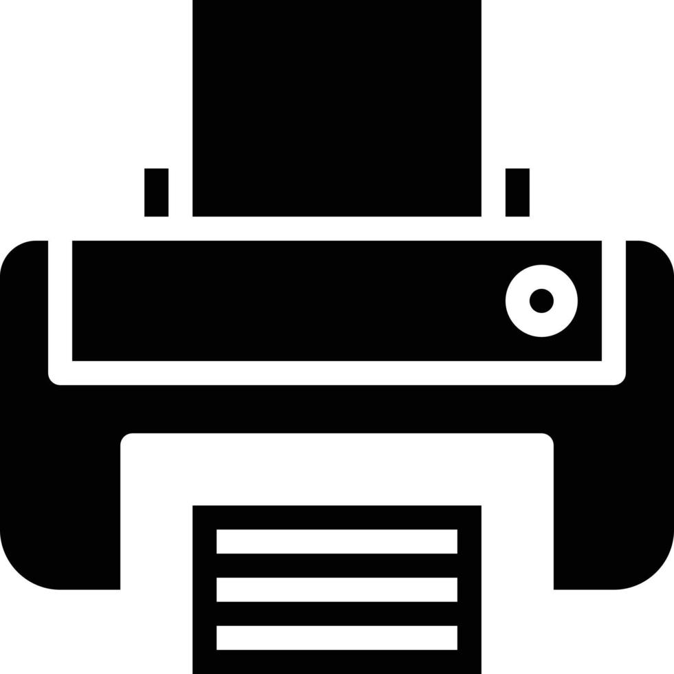 printer print paper computer accessory - solid icon vector