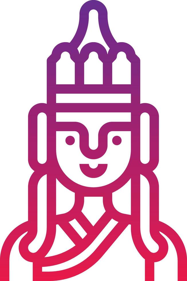buddha statue monk religious china - gradient icon vector