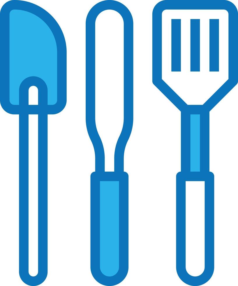 espátula panadería cocina herramienta cocina - icono azul vector