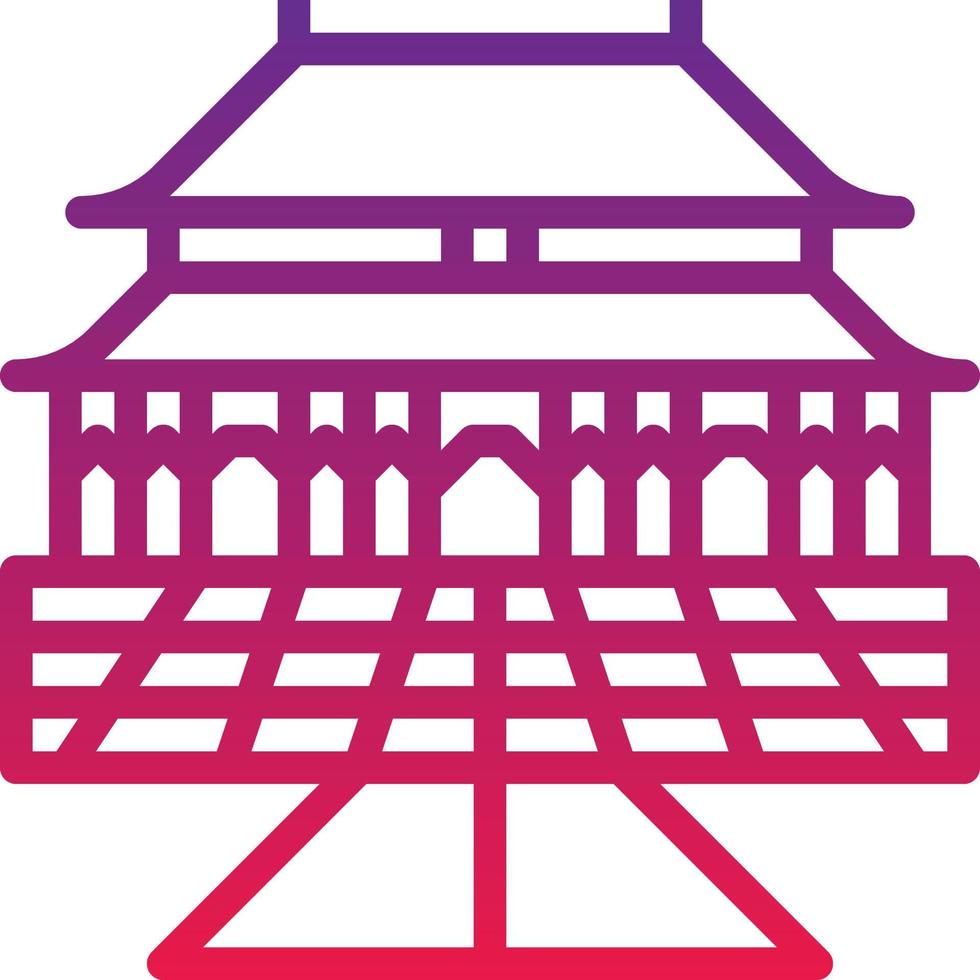 ciudad prohibida viaje lugar antiguo china - icono degradado vector