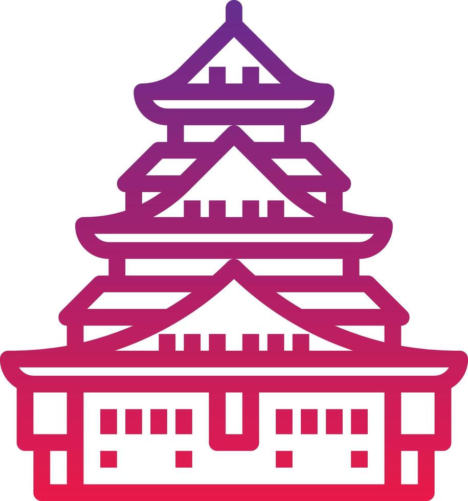 castillo osaka palacio real japón - icono degradado vector