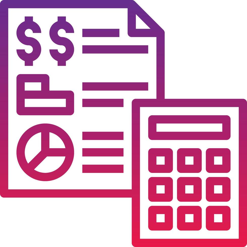statement financial statistic analytic banking - gradient icon vector