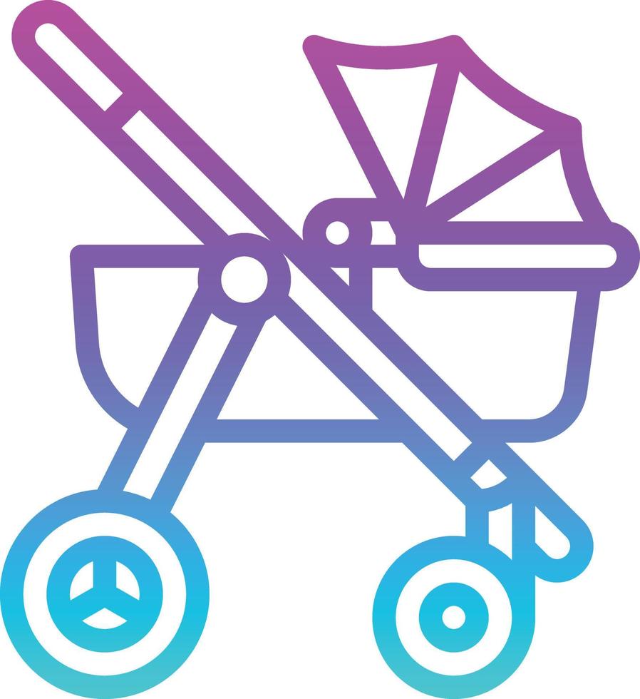 stroller carriage push baby accessories - gradient icon vector