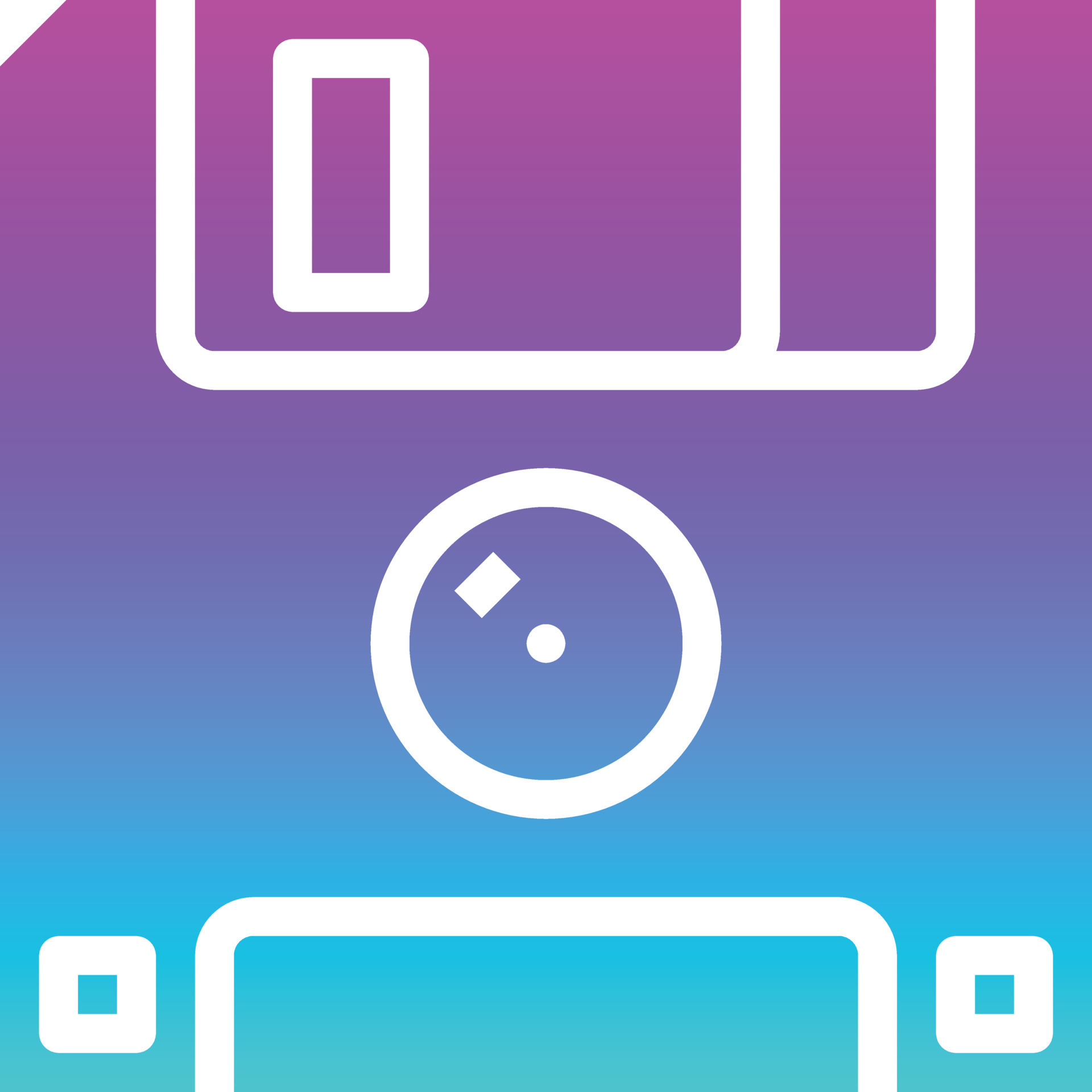 floppy disk drive storage computer accessory gradient solid icon