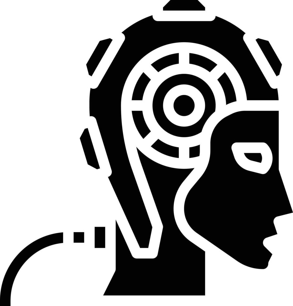 android robot ai artificial intelligence - solid icon vector