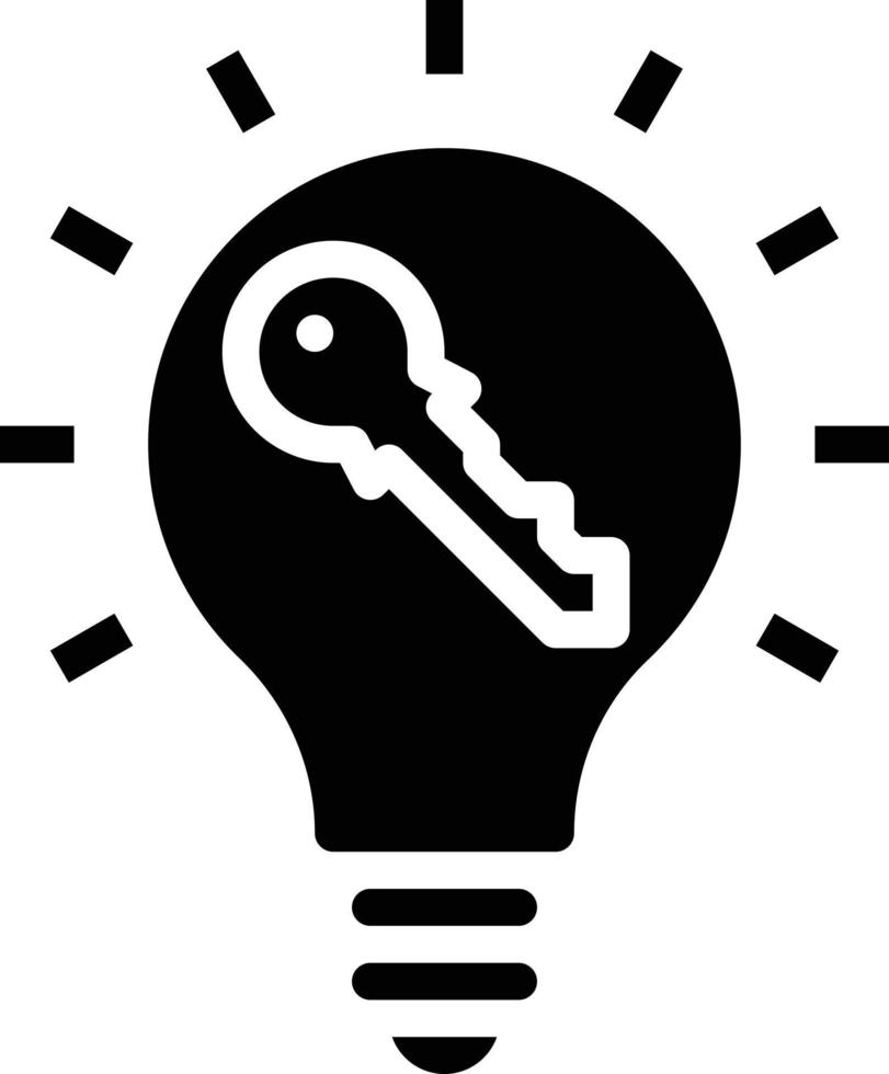 idea keyword light bulb seo - solid icon vector