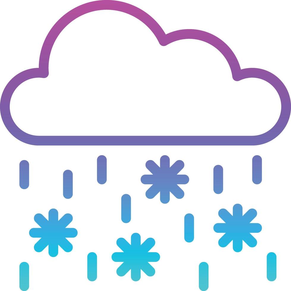 nieve lluvia lloviendo nevando cayendo - icono degradado vector