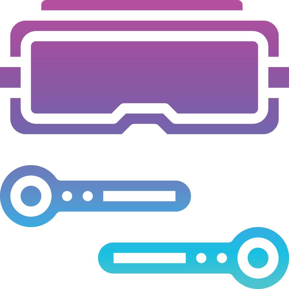 vr virtual reality game device multimedia - gradient solid icon vector