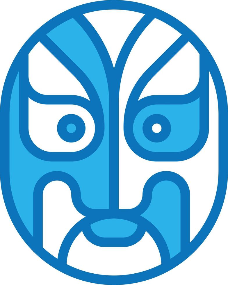 máscara china tradición teatro china - icono azul vector