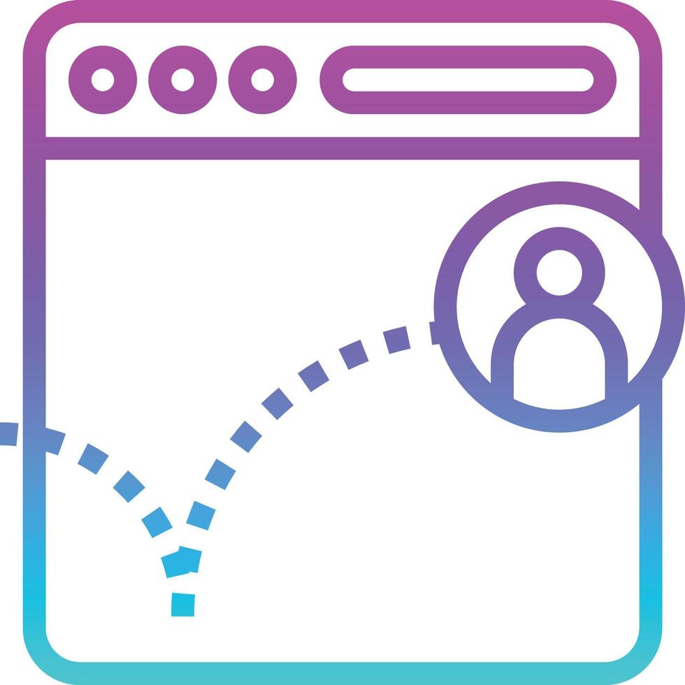 bounce rate user website seo - gradient icon vector