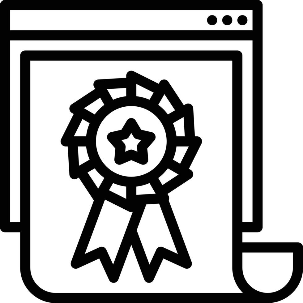 quality content award website seo - outline icon vector