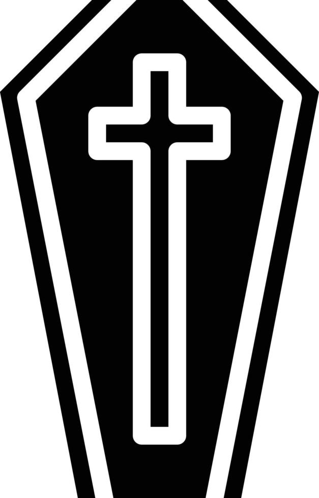 coffin corpse vampire tomb halloween - solid icon vector